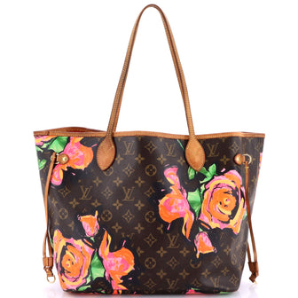 Louis Vuitton Neverfull Tote Limited Edition Monogram Roses MM