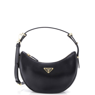 Prada Arque Half Moon Hobo Leather Small