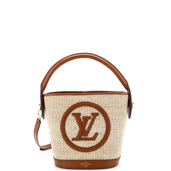 Louis Vuitton Petit Bucket NM Bag Raffia with Leather