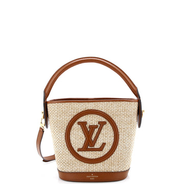 Louis Vuitton Petit Bucket NM Bag Raffia with Leather