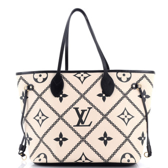 Louis Vuitton Neverfull NM Tote Monogram Empreinte Giant Broderies MM