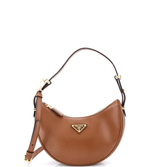 Prada Arque Half Moon Hobo Leather Small
