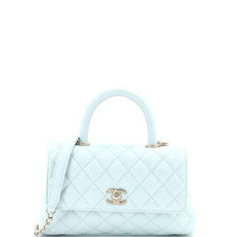Chanel Coco Top Handle Bag Quilted Caviar Mini