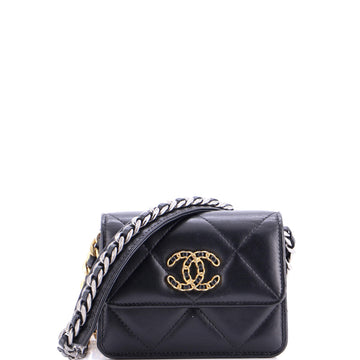 Chanel 19 Card Compartment Crossbody Quilted Leather