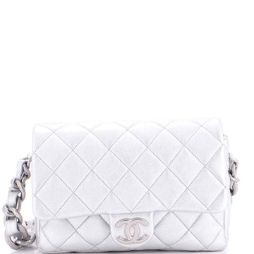 Chanel Lacquered CC Flap Bag Quilted Metallic Lambskin Small