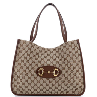 Gucci Horsebit 1955 Tote GG Canvas with Leather Medium