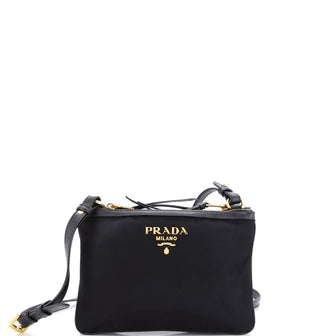 Prada Double Zip Crossbody Bag Tessuto Small