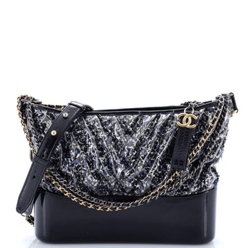 Chanel Gabrielle Hobo Chevron PVC Over Tweed Medium