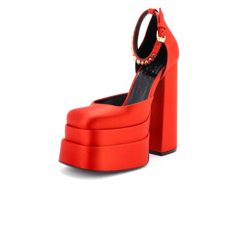 Versace Women's Medusa Aevitas Platform Sandals Satin with Crystals