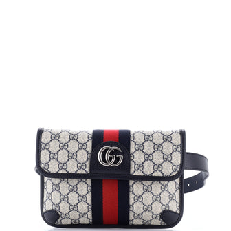 Gucci Ophidia Flap Belt Bag GG Coated Canvas with Leather