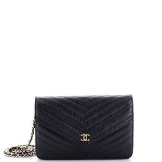 Chanel Envelope Wallet on Chain Chevron Calfskin