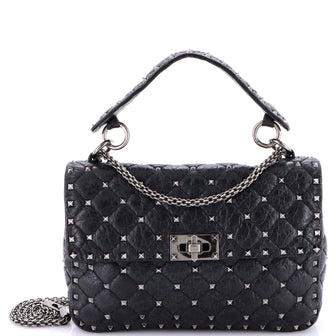 Valentino Garavani Rockstud Spike Flap Bag Quilted Leather Medium