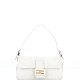 Fendi Baguette Bag Logo Embossed Leather Small