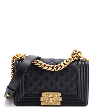 Chanel Boy Flap Bag Quilted Caviar Small