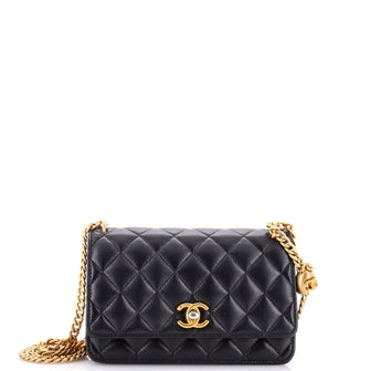 Chanel Sweet Camellia Wallet on Chain Quilted Lambskin