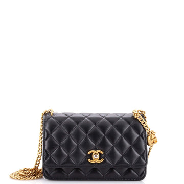 Chanel Sweet Camellia Wallet on Chain Quilted Lambskin