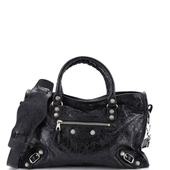 Balenciaga Logo Strap City Classic Studs Bag Leather Mini