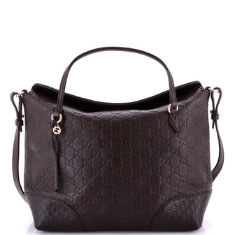 Gucci Bree Convertible Top Handle Bag Guccissima Leather Medium