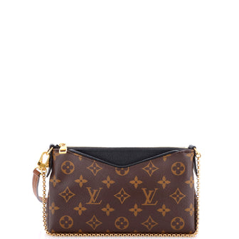 Louis Vuitton Pallas Clutch Monogram Canvas with Leather