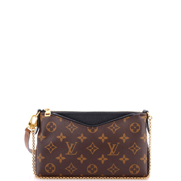 Louis Vuitton Pallas Clutch Monogram Canvas with Leather