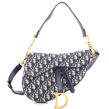 Christian Dior Saddle Handbag with Strap Oblique Canvas Medium