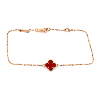 Van Cleef & Arpels Sweet Alhambra Bracelet 18K Rose Gold and Carnelian
