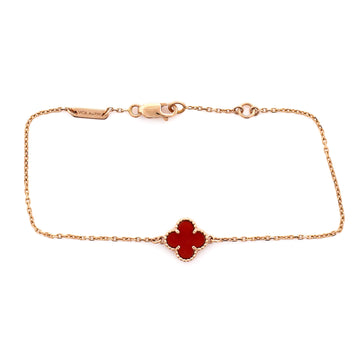 Van Cleef & Arpels Sweet Alhambra Bracelet 18K Rose Gold and Carnelian