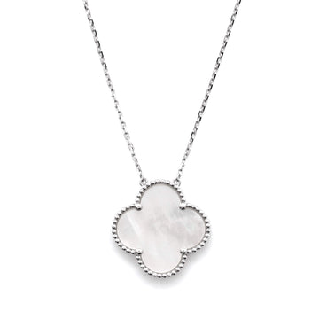 Van Cleef & Arpels Magic Alhambra Pendant Necklace 18K White Gold and Mother of Pearl