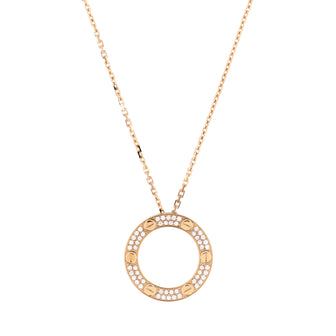 Cartier Pave Love Pendant Necklace 18K Yellow Gold and Diamonds