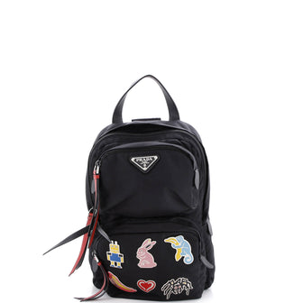Prada Robot Fluo Sling Backpack Embellished Tessuto