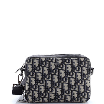 Christian Dior Double Zip Crossbody Pouch Oblique Canvas