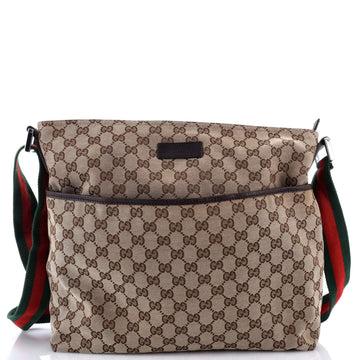 Gucci Front Pocket Web Messenger GG Canvas Medium