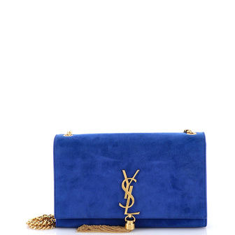 Saint Laurent Classic Monogram Tassel Crossbody Bag Suede Medium