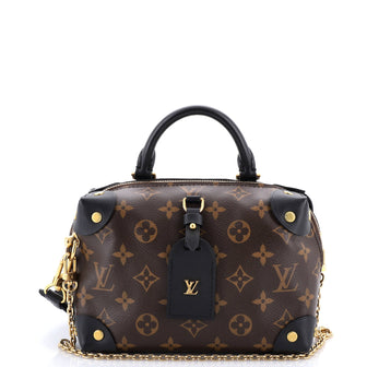Louis Vuitton Petite Malle Souple Handbag Monogram Canvas with Leather