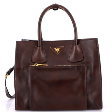Prada Front Pocket Wing Convertible Tote Soft Calf