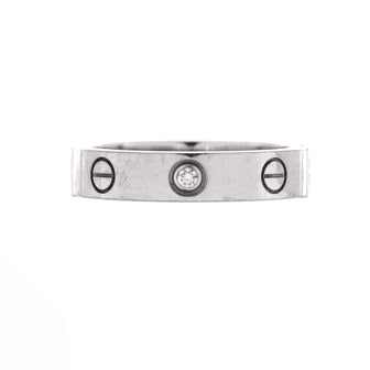 Cartier Love Wedding Band 1 Diamond Ring 18K White Gold with Diamond