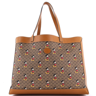 Gucci Disney Mickey Mouse Soft Open Tote Printed Mini GG Coated Canvas Medium
