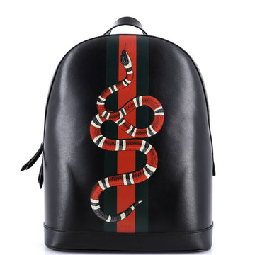 Gucci Kingsnake Web Backpack Printed Leather