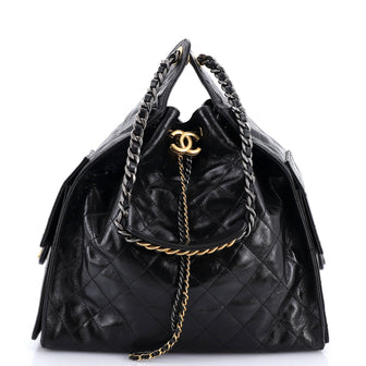 Chanel 25 Hobo Bag Quilted Shiny Crumpled Calfskin Medium