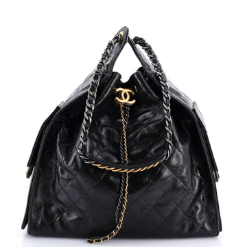Chanel 25 Hobo Bag Quilted Shiny Crumpled Calfskin Medium