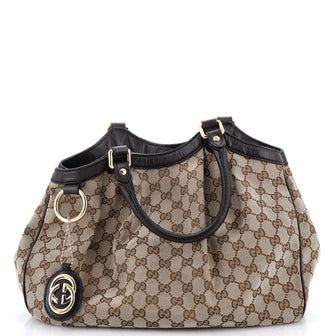 Gucci Sukey Tote GG Canvas with Leather Medium