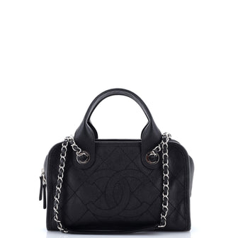 Chanel Deauville Bowling Bag Quilted Caviar Small