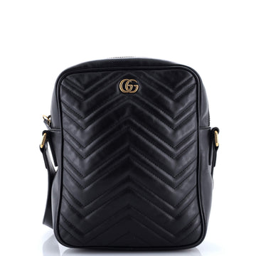 Gucci GG Marmont Zip Messenger Bag Matelasse Leather Small