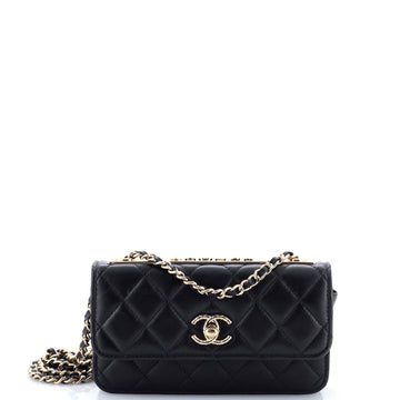 Chanel Trendy CC Flap Phone Holder Quilted Lambskin and Lacquered Metal