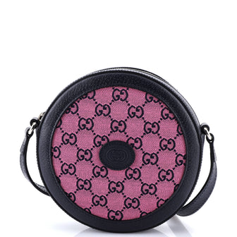 Gucci Interlocking G Patch Round Shoulder Bag Multicolor GG Canvas