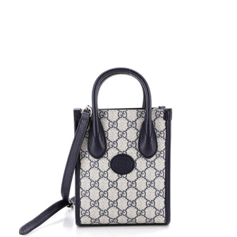 Gucci Interlocking G Patch Tote GG Coated Canvas Mini