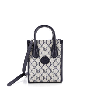Gucci Interlocking G Patch Tote GG Coated Canvas Mini