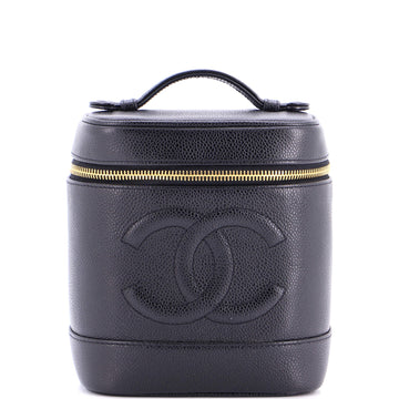 Chanel Vintage Timeless Cosmetic Case Caviar Tall