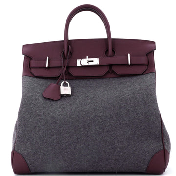 Hermes Go Team HAC Birkin Bag Felt and Togo with Palladium Hardware 40