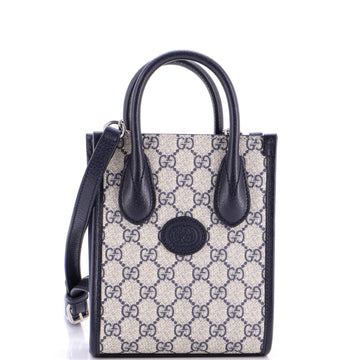 Gucci Interlocking G Patch Tote GG Coated Canvas Mini